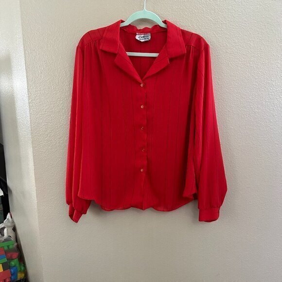 Vintage California Connection Red‎ Blouse - Picture 1 of 5